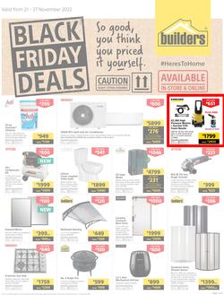 Builders : Black Friday Deals | Valid In Warehouse, Express & Trade Depot Stores Only (21 November - 27 November 2022), page 1