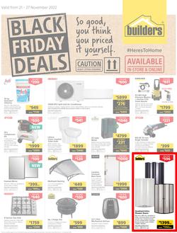 Builders : Black Friday Deals | Valid In Warehouse, Express & Trade Depot Stores Only (21 November - 27 November 2022), page 1