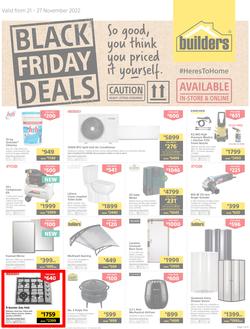 Builders : Black Friday Deals | Valid In Warehouse, Express & Trade Depot Stores Only (21 November - 27 November 2022), page 1