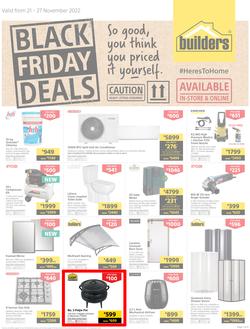 Builders : Black Friday Deals | Valid In Warehouse, Express & Trade Depot Stores Only (21 November - 27 November 2022), page 1