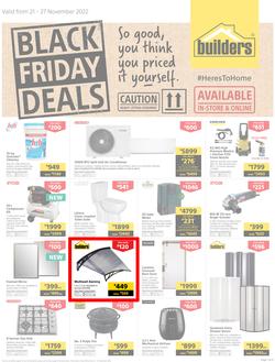Builders : Black Friday Deals | Valid In Warehouse, Express & Trade Depot Stores Only (21 November - 27 November 2022), page 1