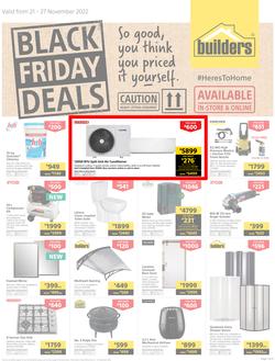Builders : Black Friday Deals | Valid In Warehouse, Express & Trade Depot Stores Only (21 November - 27 November 2022), page 1