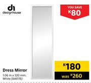 Designhouse White Dress Mirror-1.06m x 320mm