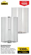Builders Quadrant Entry Shower Doors-885mm x 885mm Each