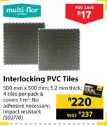 Multi Flor Interlocking PVC Tiles-500mm x 500mm