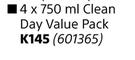 Karcher 4 x 750ml Clean Day Value Pack