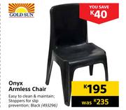 Gold Sun Onyx Armless Chair