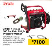 Ryobi 2.9HP 4 Stroke 100 Bar Petrol High Pressure Washer