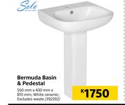 Solo Bermuda Basin & Pedestal-550mm x 430mm x 810mm