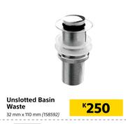 Unslotted Basin Waste-32mm x 110mm