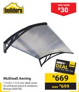 Builders Multiwall Awning 1m x 1.5m