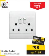 CBI 4 x 4 Double Socket