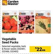 Garden Master Vegetable Seed Packs-Each