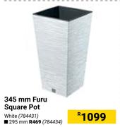 345mm Furu Square Pot (White) 784431
