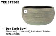 Ter Steege Dex Earth Bowl 786865-280mm(d) X 130mm(h)