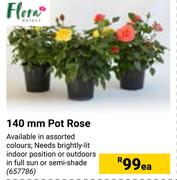 Flora 140mm Pot Rose 657786-Each