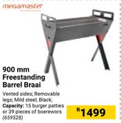 Megamaster 900mm Freestanding Barrel Braai 659528