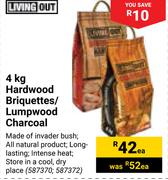 Living Out Hardwood Briquettes/Lumpwood Charcoal-4Kg Each