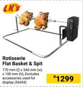LK's Rotisserie Flat Basket & Spit
