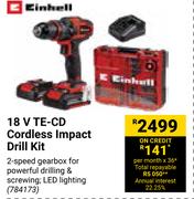 Einhell 18V TE-CD Cordless Impact Drill Kit