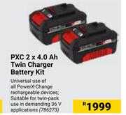 Einhell PXC 2 x 4.0 Ah Twin Charger Battery Kit