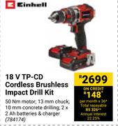 Einhell 18V TP-CD Cordless Brushless Impact Drill Kit