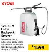 Ryobi 12L 18V Li-Ion Backpack Sprayer