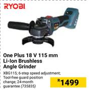 Ryobi One Plus 18V 115mm Li-Ion Brushless Angle Grinder