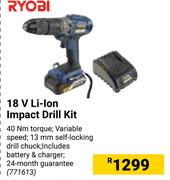 Ryobi 18V Li-Ion Impact Drill Kit