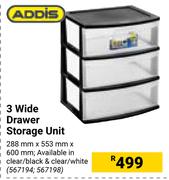 Addis 3 Wide Drawer Storage Unit