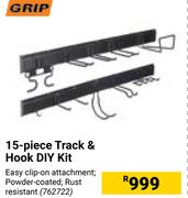 Grip 15 Piece Track & Hook DIY Kit
