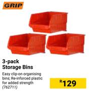Grip 3 Pack Storage Bins