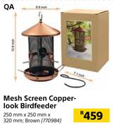 Mesh Screen Copper Look Bird Feeder Brown-250mm x 250mm x 320mm