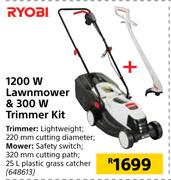 Ryobi 1200W Lawnmower & 300W Trimmer Kit