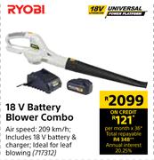 Ryobi 18V Battery Blower Combo