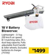 Ryobi 18V Battery Blowervac