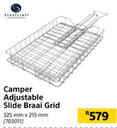 Camper Adjustable Slide Braai Grid 325mm x 215mm