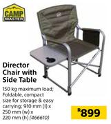 Camp Master Director Chair With Side Table