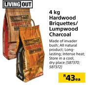 Living Out Hardwood Briquettes/Lumpwood Charcoal-Each
