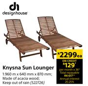 Designhouse Knysna Sun Lounger 1.960m x 640mm x 870mm Each