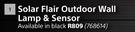 Solar Flair Outdoor Wall Lamp & Sensor