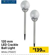 Solar Flair 120mm LED Crackle White Ball Light-Each