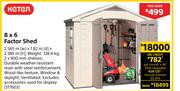 Keter 8 x 6 Factor Shed 2.565m (w) x 1.82m (d) x 2.385m (h)