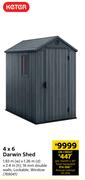 Keter 4 x 6 Darwin Shed 1.83m (w) x 1.26m (d) x 2.4m (h)