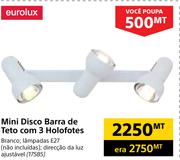 Eurolux Mini Disco Barra de Teto com 3 Holofoteseurolux