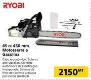 Ryobi 45cc 450mm Motosserra a Gasolina