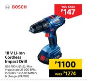 Bosch 18V Li-Ion Cordless Impact Drill