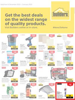 Builders Botswana : Get The Best Deals On The Widest Range Of Quality Products (06 December - 02 January 2023), page 1