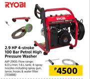 Ryobi 2.9 HP 4 Stroke 100 Bar Petrol High Pressure Washer