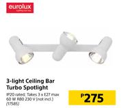 Eurolux 3 Light Ceiling Bar Turbo Spotlight